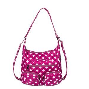 Lug Fuchsia and White Plaid Shoulder Bag